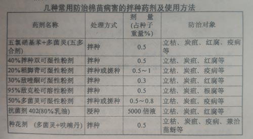 棉花苗期病害防治对策及拌种药剂使用方法